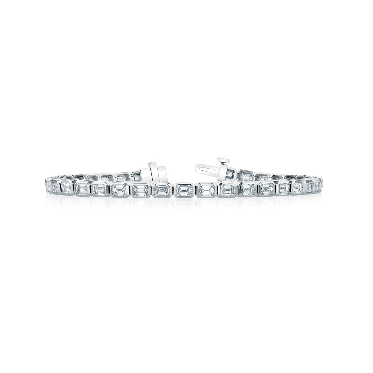 18K White Gold Diamond Tennis Bracelet - FB084A8