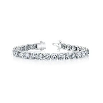 18K White Gold 7" Round Diamond Tennis Bracelet, 16.5ct G-H, SI1-SI2