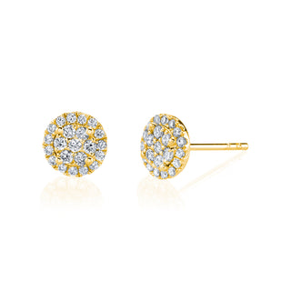 14K Yellow Gold Diamond Halo Stud Earrings - FE210B4Y thumbnail