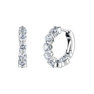 18K White Gold Diamond Hoop Earrings - FH289B8 thumbnail