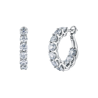 18K White Gold Diamond Hoop Earrings - FH311B8 thumbnail