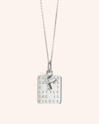 "She is Fierce" Sterling Silver Necklace with Sapphire thumbnail