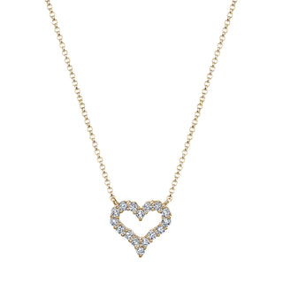 18K Yellow Gold Heart Necklace - FN2408 thumbnail
