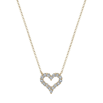 18K Yellow Gold Heart Necklace - FN2408