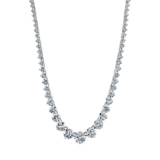 Platinum 16" 3 Prong Round Diamond Riviera Necklace, 11ct G-H, VS thumbnail