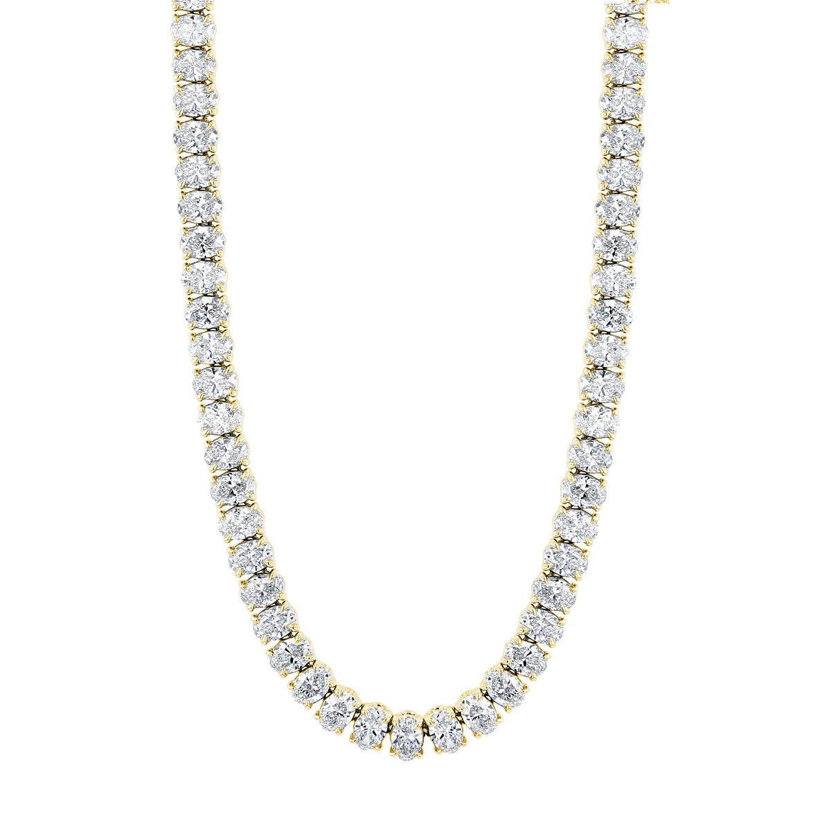 18K Yellow Gold Diamond Tennis Necklace - FN382A8Y