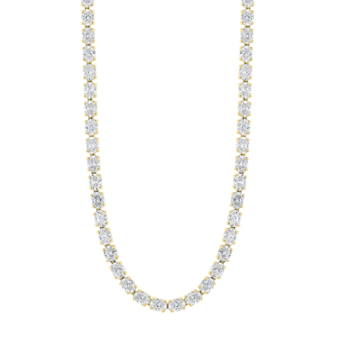 18K Yellow Gold Diamond Tennis Necklace - FN397A8Y