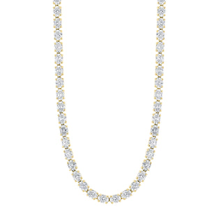 18K Yellow Gold Diamond Tennis Necklace - FN397A8Y thumbnail