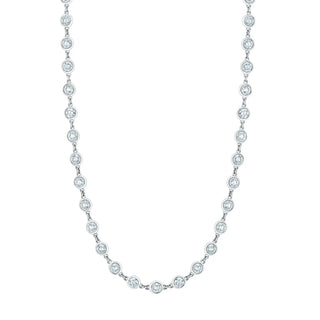 18K White Gold 16" Diamond Bezel Chain Necklace, 2.25ct G-H, SI1-SI2 thumbnail