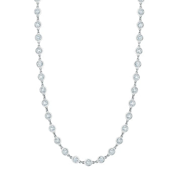 18K White Gold 16" Diamond Bezel Chain Necklace, 2.25ct G-H, SI1-SI2