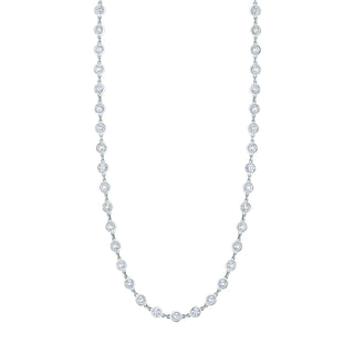 18K White Gold Diamond Line Necklace - FN412B thumbnail