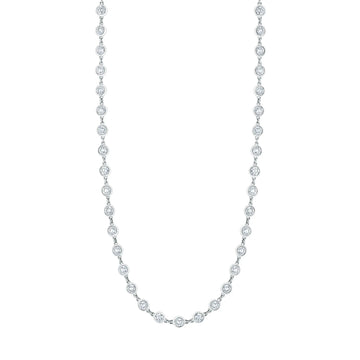 18K White Gold Diamond Line Necklace - FN412B