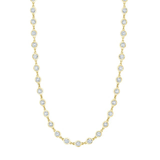 18K Yellow Gold 16" Diamond Bezel Chain Necklace, 2.25ct G-H, SI1-SI2 thumbnail