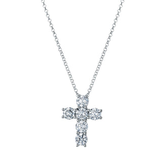 Platinum 16" Six Stone Round Diamond Cross, 6ct H-I, SI3 thumbnail