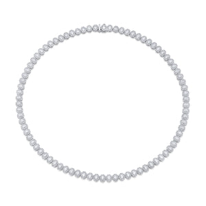 18K White Gold Diamond Tennis Necklace - FN438B8
