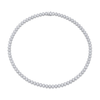 18K White Gold Diamond Tennis Necklace - FN438B8 thumbnail