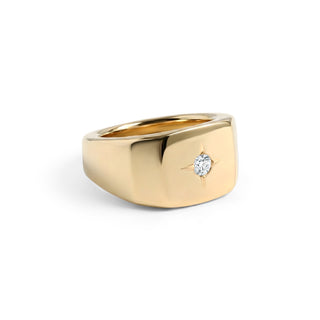 Square Signet Ring with Diamond thumbnail