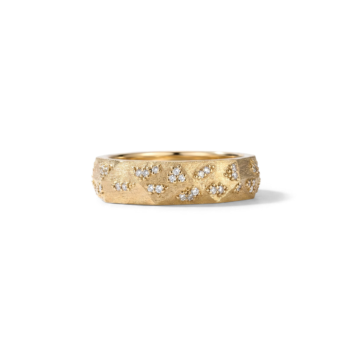 Mens Faceted Band with Stones