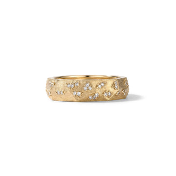 Mens Faceted Band with Stones