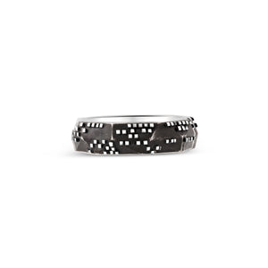 Mens Faceted Pattern Band
