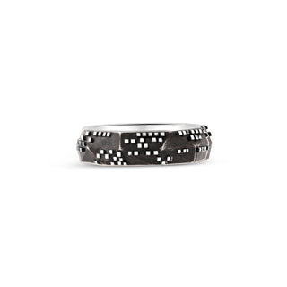 Mens Faceted Pattern Band thumbnail