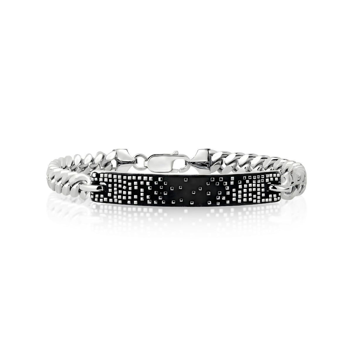 Mens Textured ID Bracelet