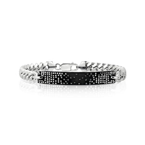 Mens Textured ID Bracelet