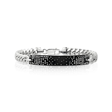 Mens Textured ID Bracelet