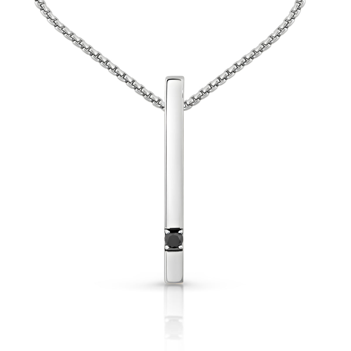 Large Bar Pendant with Black Diamond