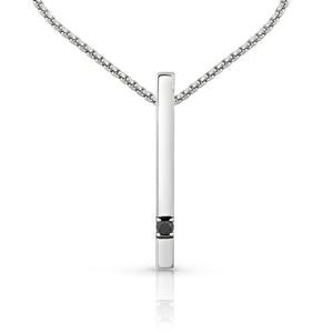 Large Bar Pendant with Black Diamond