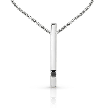 Large Bar Pendant with Black Diamond