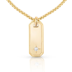 Mens Dogtag with Stone