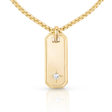 Mens Dogtag with Stone