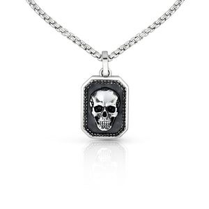 Skull Amulet with Black Diamond Border