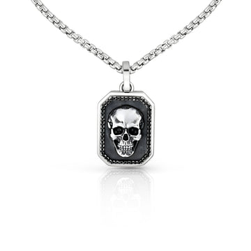 Skull Amulet with Black Diamond Border