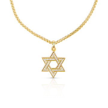 Mens Star of David with Stones