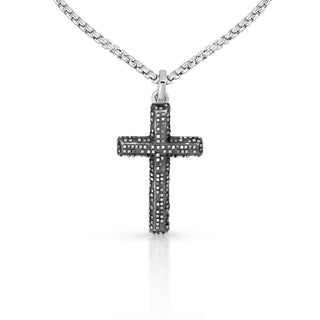 Mens Textured Cross Necklace thumbnail