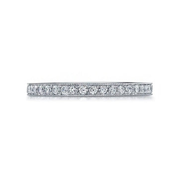 18K White Gold Round Diamond Pave Band, 0.25ct G-H, SI1-SI2