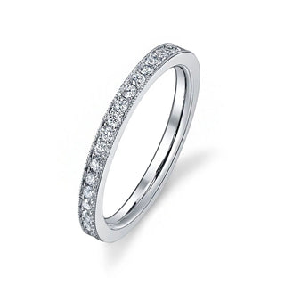 18K White Gold Round Diamond Pave Band, 0.25ct G-H, SI1-SI2 thumbnail