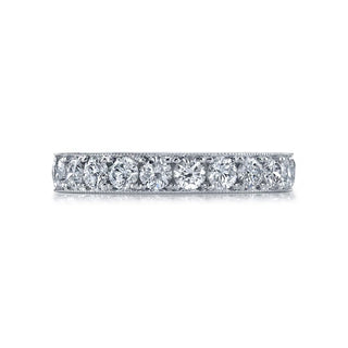 18K White Gold Round Diamond Pave Band, 0.75ct G-H, SI1-SI2 thumbnail