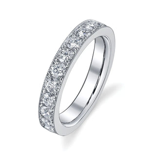 18K White Gold Round Diamond Pave Band, 0.75ct G-H, SI1-SI2 thumbnail