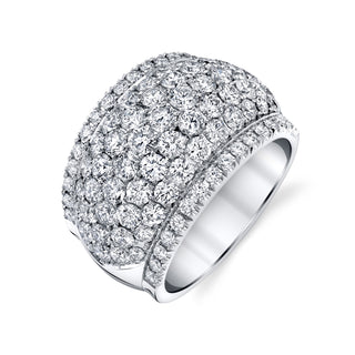 18K White Gold Diamond Cigar Band Ring - 188068/G023B8 thumbnail