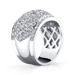 18K White Gold Diamond Cigar Band Ring - 188068/G023B8 thumbnail