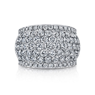 18K White Gold Diamond Cigar Band Ring - 188068/G023B8 thumbnail