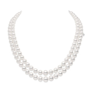 Everyday Essentials 18" Akoya Cultured Pearl Graduated Double Strand – 18K White Gold thumbnail