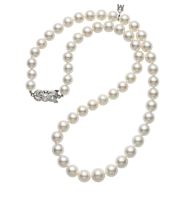 18" Akoya Cultured Pearl Graduated Strand  E18K White Gold Clasp Mikimoto