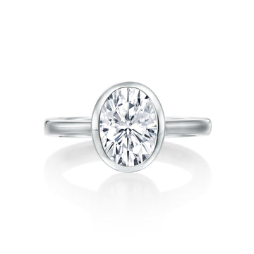 Gold Coast Oval Bezel Solitaire Wedding Ring