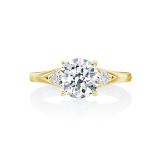 Gold Coast 3 Stone Round Center Split Shank Round Sides Wedding Ring thumbnail