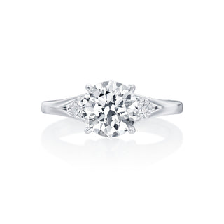 Gold Coast 3 Stone Round Center Split Shank Round Sides Wedding Ring thumbnail