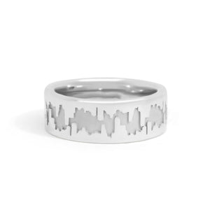 Gold Coast Chicago Skyline Wedding Band
